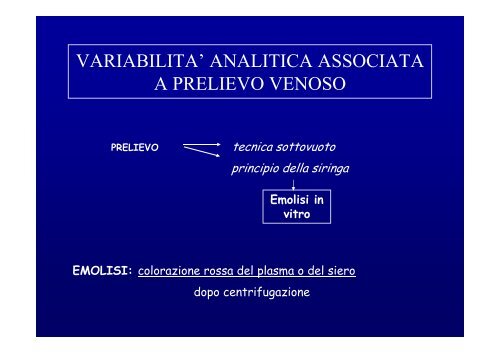 Variabilita in Biochimica clinica