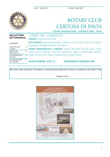 ROTARY CLUB CERTOSA DI PAVIA