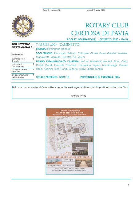 ROTARY CLUB CERTOSA DI PAVIA