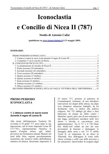Iconoclastia e Concilio Niceo II - iconecristiane.it