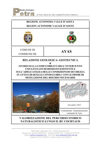 Relazione geologica - Comune di Ayas