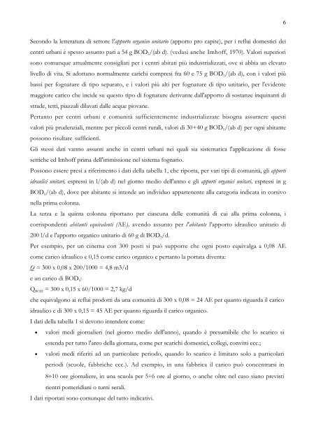 Trattamento degli scarichi di acque reflue: Norme tecniche