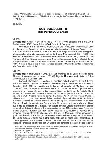 MONTECUCCOLI (I – II) - Wandruszka Genealogie