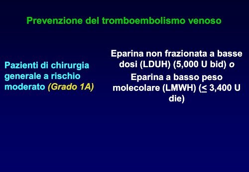 TEV - profilassi e terapia - Facolta' di Medicina e Chirurgia - Chieti