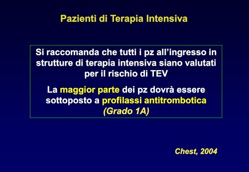 TEV - profilassi e terapia - Facolta' di Medicina e Chirurgia - Chieti