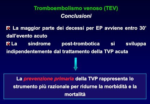 TEV - profilassi e terapia - Facolta' di Medicina e Chirurgia - Chieti