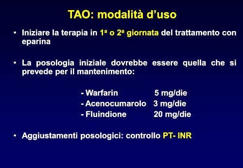 TEV - profilassi e terapia - Facolta' di Medicina e Chirurgia - Chieti