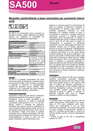 Massetto autolivellante a base cementizia per ... - Dunarea FT