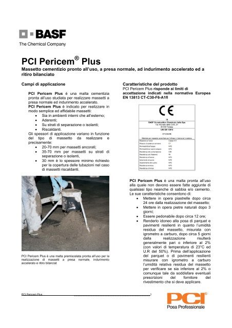 PCI Pericem Plus - BASF Construction Chemicals Italia S.p.A.