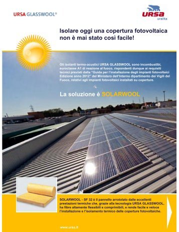 Depliant SOLARWOOL Isolamento coperture fotovoltaiche - Ursa