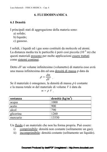 6. FLUIDODINAMICA 6.1 Densità I principali stati ... - infm udr padova