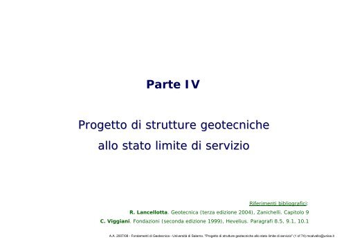 Progetto di strutture geotecniche allo stato - Università degli Studi di ...