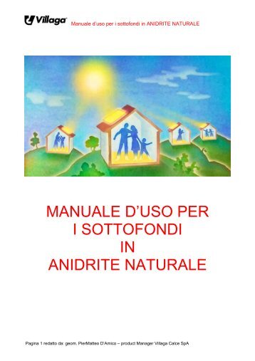 manuale d'uso per i sottofondi in anidrite naturale - Villaga Calce Spa