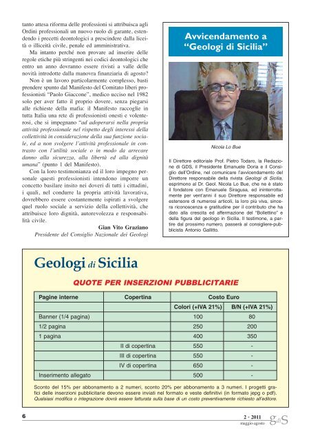 Gds_2 Anno 2011 - Ordine Regionale dei Geologi di Sicilia