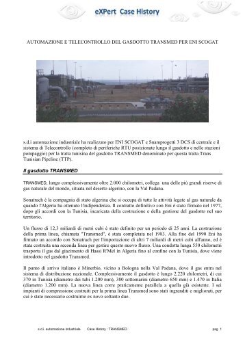 Gasdotto TRANSMED (pdf) - sdi automazione industriale