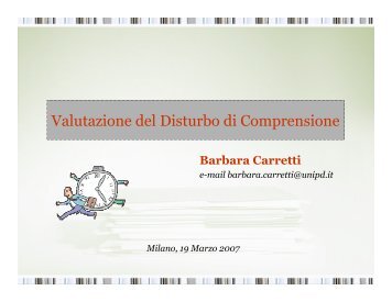 Valutazione del Disturbo di Comprensione