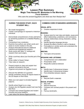 lesson plan - math treasure hunt - magic tree house classroom lesson plan - math treasure hunt - magic tree house classroom
