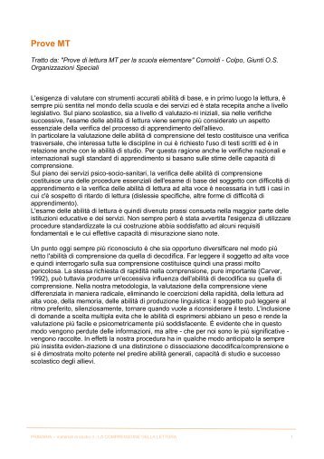 La comprensione della lettura