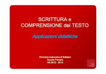 Scrittura e comprensione del testo - Rete Civica dell'Alto Adige