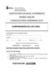 inglés convocatoria ordinaria 2012 comprensión de lectura