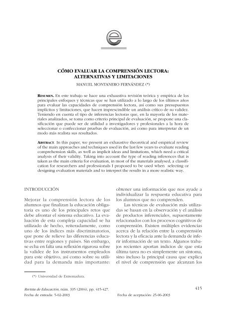 cómo evaluar la comprensión lectora: alternativas y limitaciones