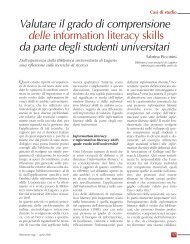 Valutare il grado di comprensione delle information literacy skills da ...