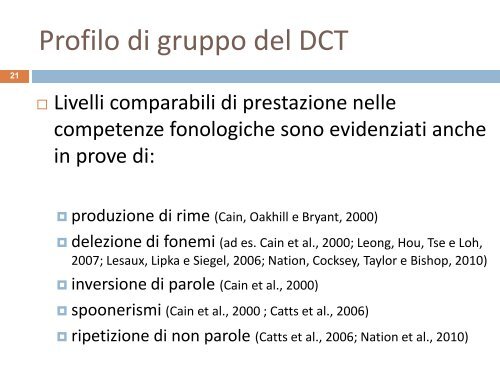 La valutazione del disturbo di comprensione - master disturbi ...