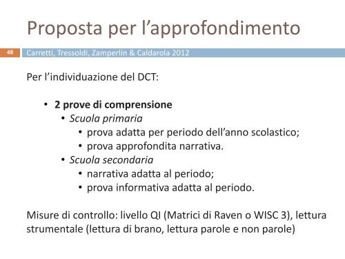 La valutazione del disturbo di comprensione - master disturbi ...