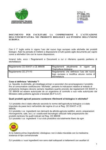 Documento per facilitare la comprensione e l'attuazione dell ... - Aiab