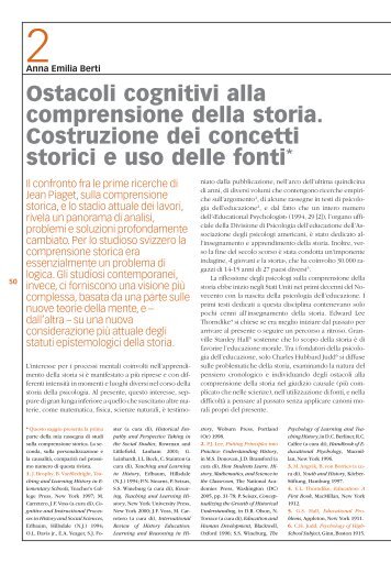 Ostacoli cognitivi alla comprensione della storia ... - Mundus Online