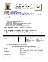 syllabus travis high school school year 2009 – 2010 - Fort Bend ...