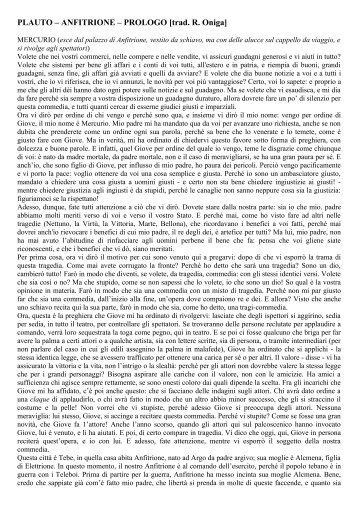 PLAUTO – ANFITRIONE – PROLOGO [trad