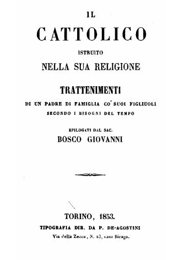 Don Bosco - Il Cattolico istruito nella sua Religione-i