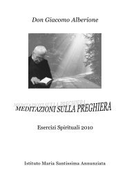 Meditazione Sulla Preghiera - Istituto Maria Santissima Annunziata
