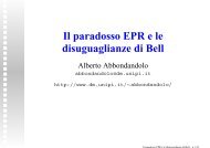 Il paradosso EPR e le disuguaglianze di Bell - Dipartimento di ...