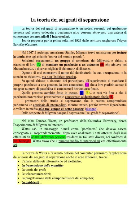 La Teoria Dei Sei Gradi Di Separazione Civica 19