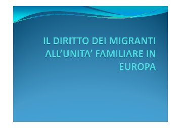 slides diritto unità familiare