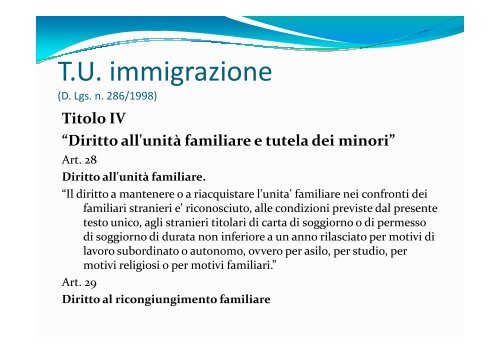 slides diritto unità familiare