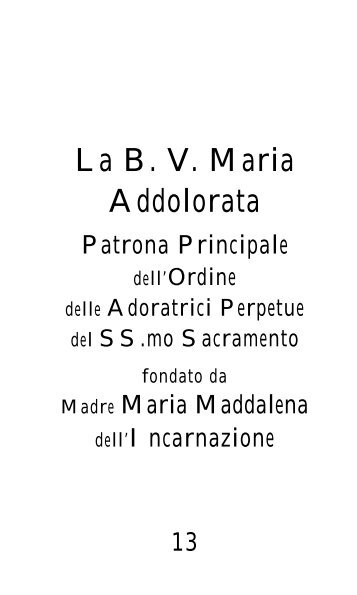 B V Addolorata.PDF - Adoratrici Perpetue del SS. Sacramento