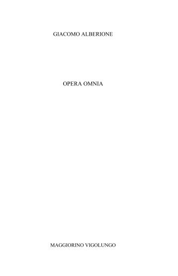 GIACOMO ALBERIONE OPERA OMNIA