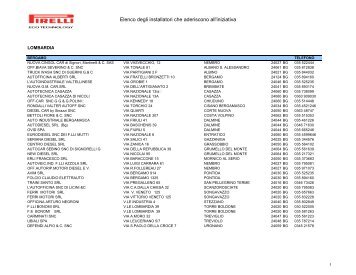 Elenco degli installatori che aderiscono all'iniziativa - Pirelli ...