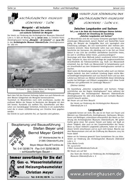 Lopautal Nachrichten 01/2011 - Amelinghausen