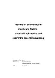 Prevention and control of membrane fouling: practical implications ...