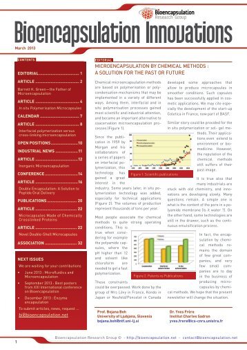 microencapsulation by chemical methods - Bioencapsulation ...