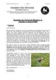 Newsletter der Tierfreunde Münster e. V. Ausgabe 11 (August 2009)