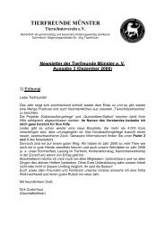 Newsletter der Tierfreunde Münster e. V. Ausgabe 3 (Dezember 2006)