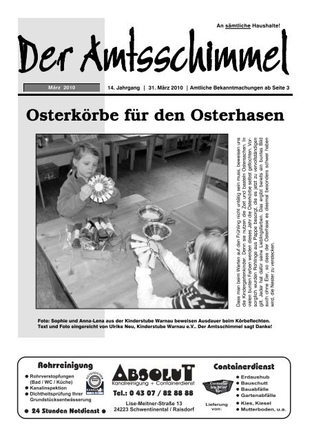 Osterkörbe für den Osterhasen - Amt Preetz Land