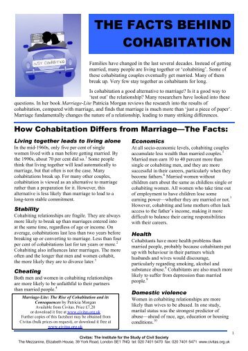 THE FACTS BEHIND COHABITATION - Civitas