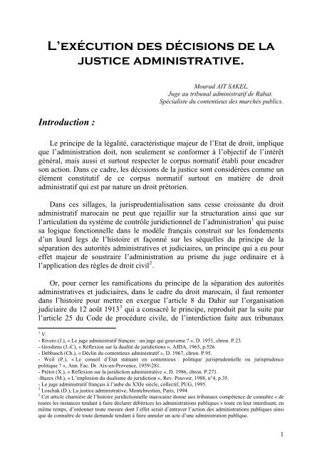 L'exécution des décisions de la justice administrative
