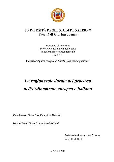 tesi A. Iermano.pdf - EleA@UniSA - Università degli Studi di Salerno